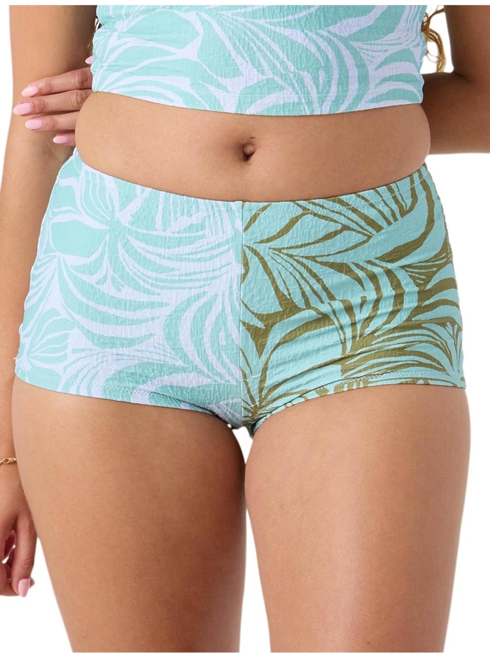 Roxy NWOT Medium Cheeky Aqua Palm-Print Women’s Swim Shorts